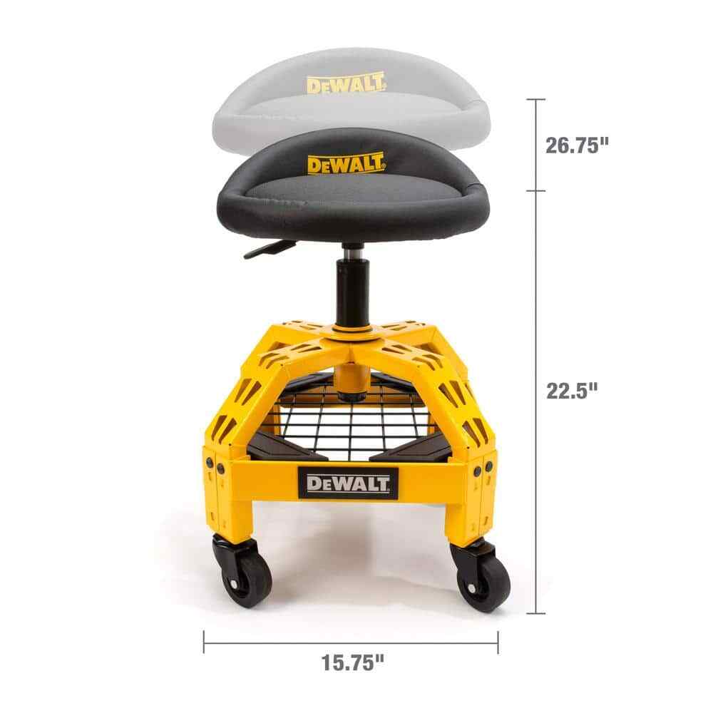 Dewalt Adjustable Shop Garage Stool Rolling Casters Steel Frame DXSTAH025 New