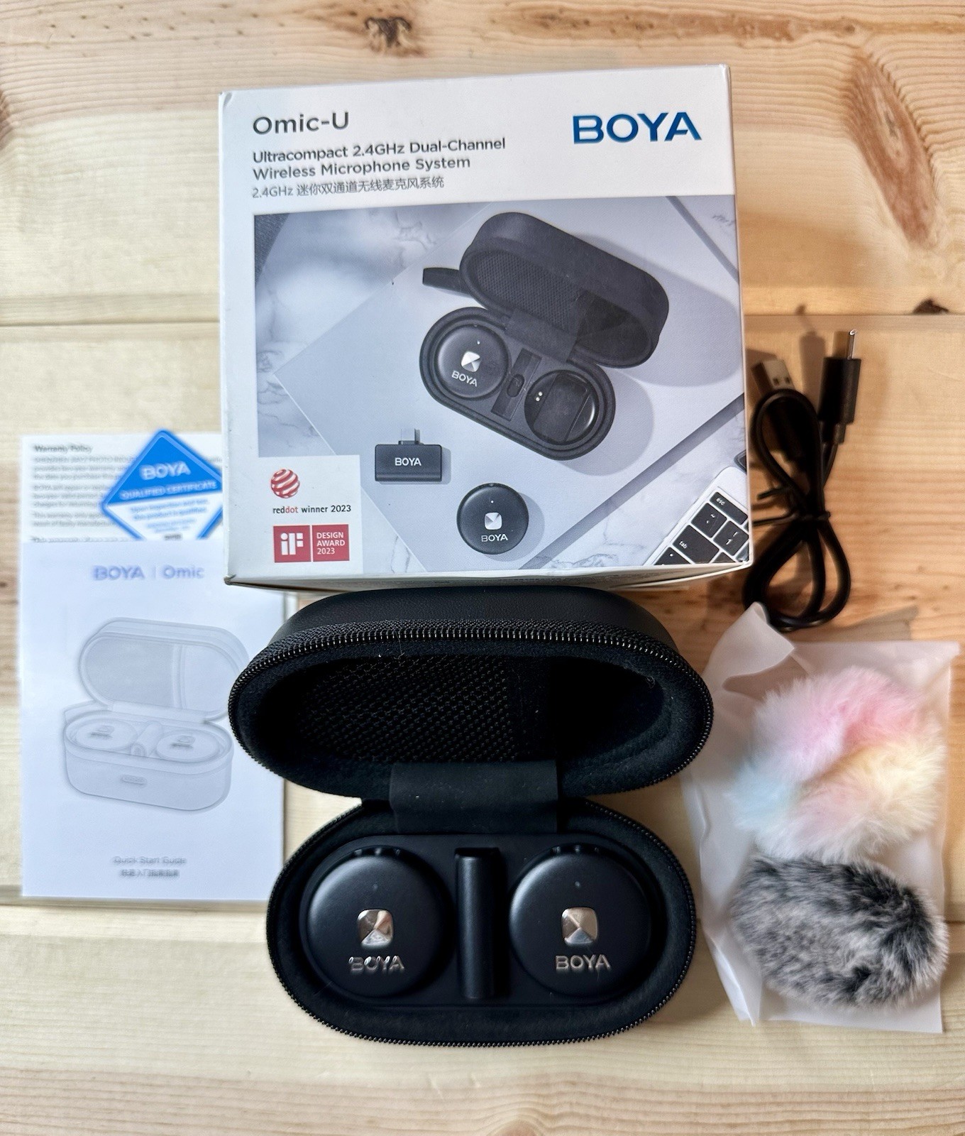 BOYA Omic-U Ultra compact Dual Channel Wireless Microphones 2.4GHz Black