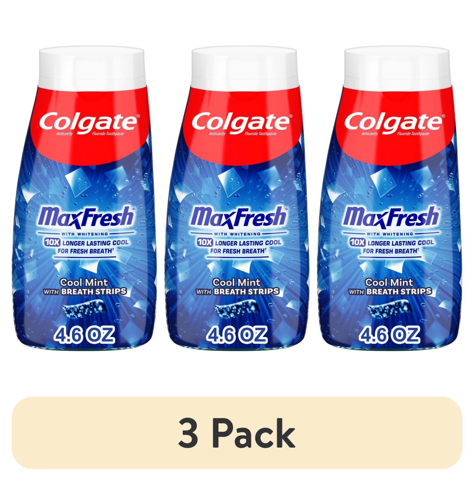 (3 pack) Colgate MaxFresh Clean Mint Toothpaste, 4.6 oz