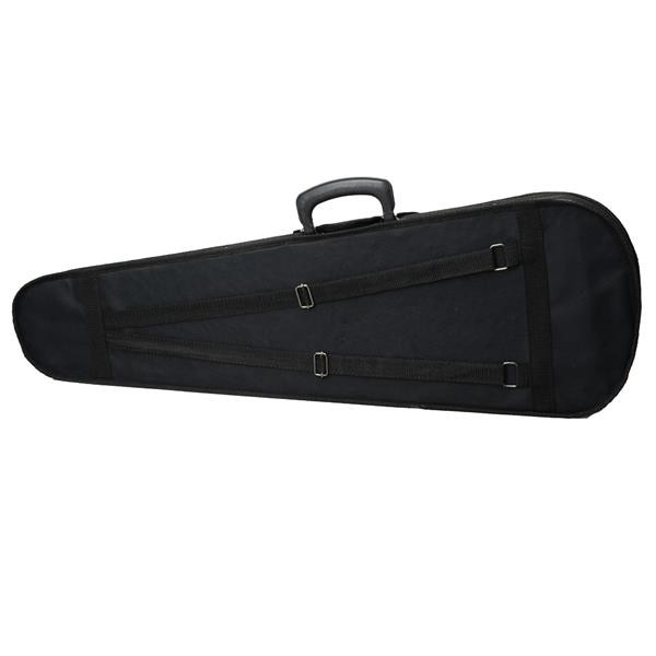 Violin Case Durable Triangle Shape Black with Soft Beige Lining Fits 4/4 Size