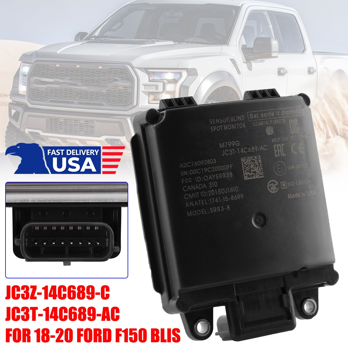 For 2017-2018 Ford F150 F250 F350SD Sensor Blind Spot Monitor Alert Radar Unit