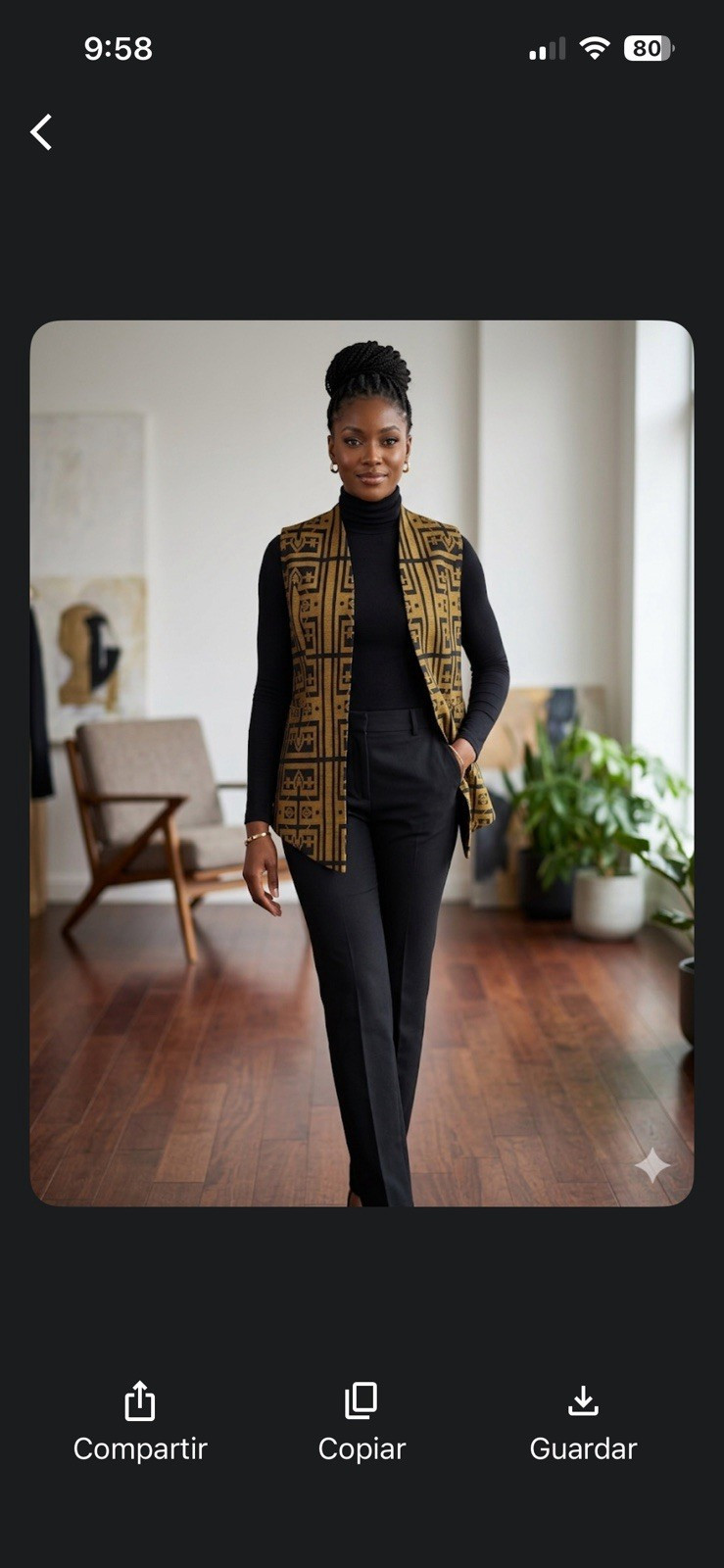Massata Dashiki Vest XL Black Gold Cotton African Style for Men Women Senegal