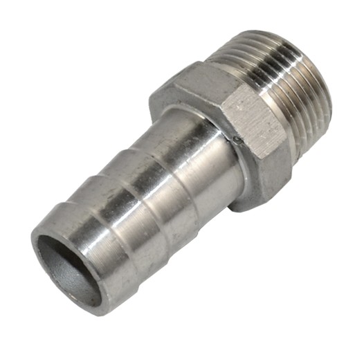 1" in MALE NPT Thread to 3/4"Barb Hose Tail End Pipe Connector Stainless Steel