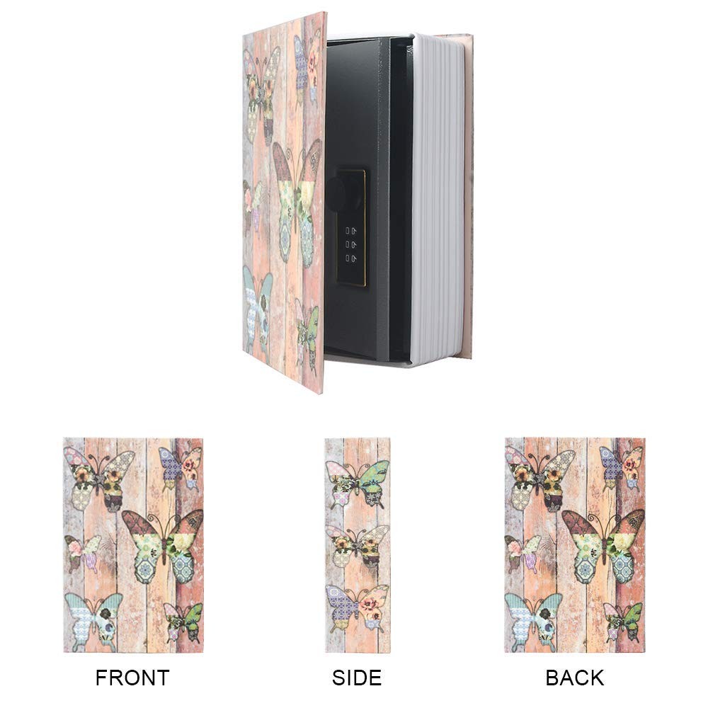 Small Diversion Book Safe Storage Box, Metal Can with Security Combination Lock/