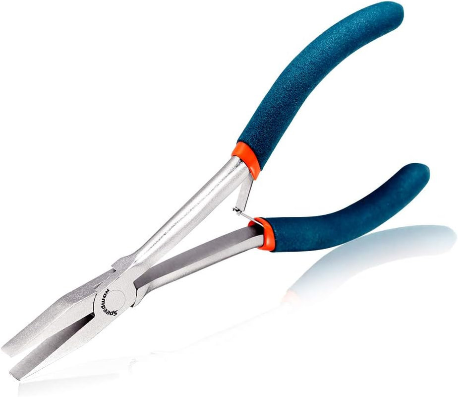 Flat Nose Pliers 6 Inch, Duckbill Smooth Jaw, Mini Long Reach Jewelry Pliers for