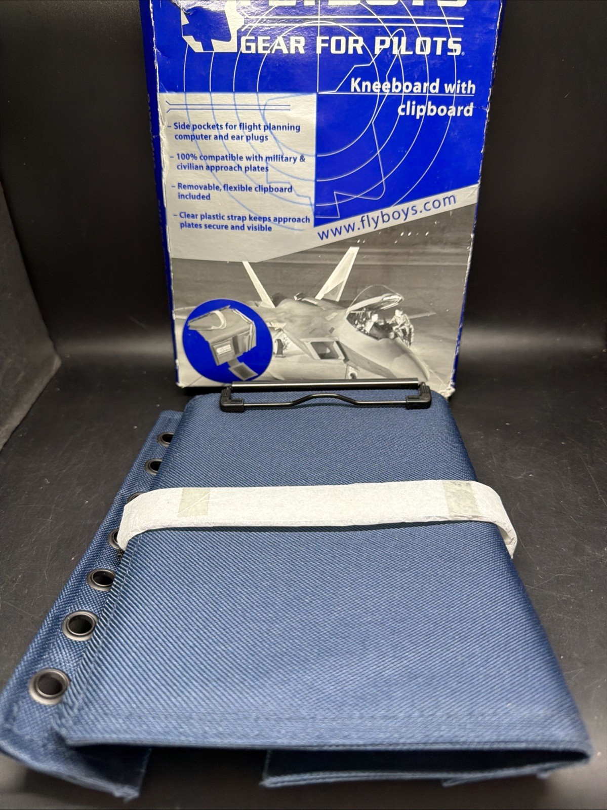 Flyboys IFR/VFR Kneeboard & Clipboard, Military / Civilian, Blue, p/n  FB1316