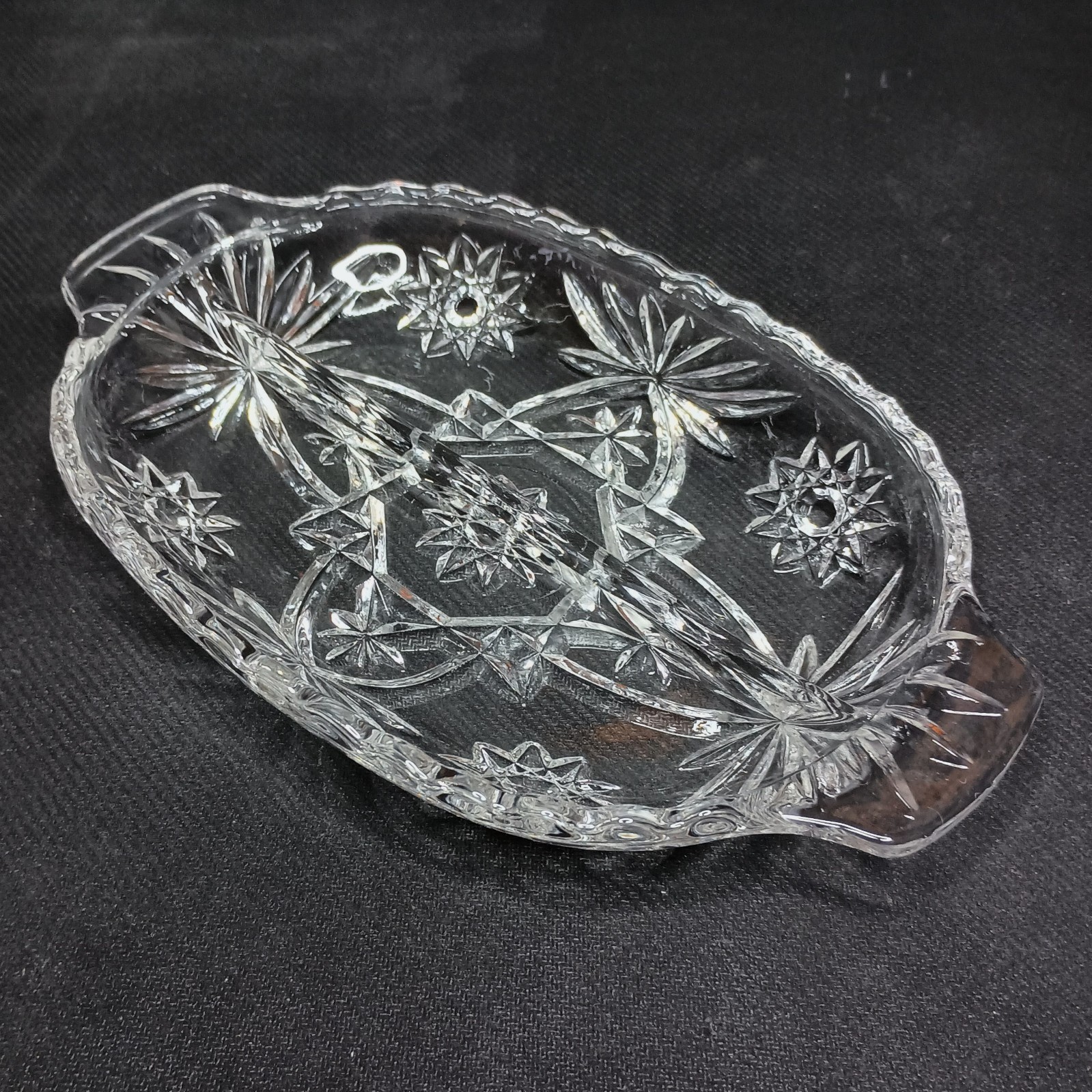 Vintage Anchor Hocking Early American Prescut 2 Part Relish Serving Dish 10"