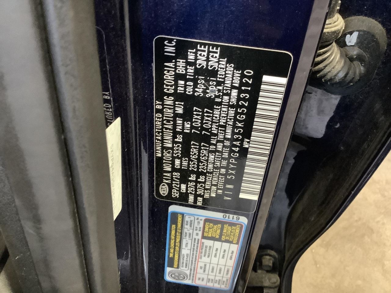 SORENTO 2019 Glove Box 4711472