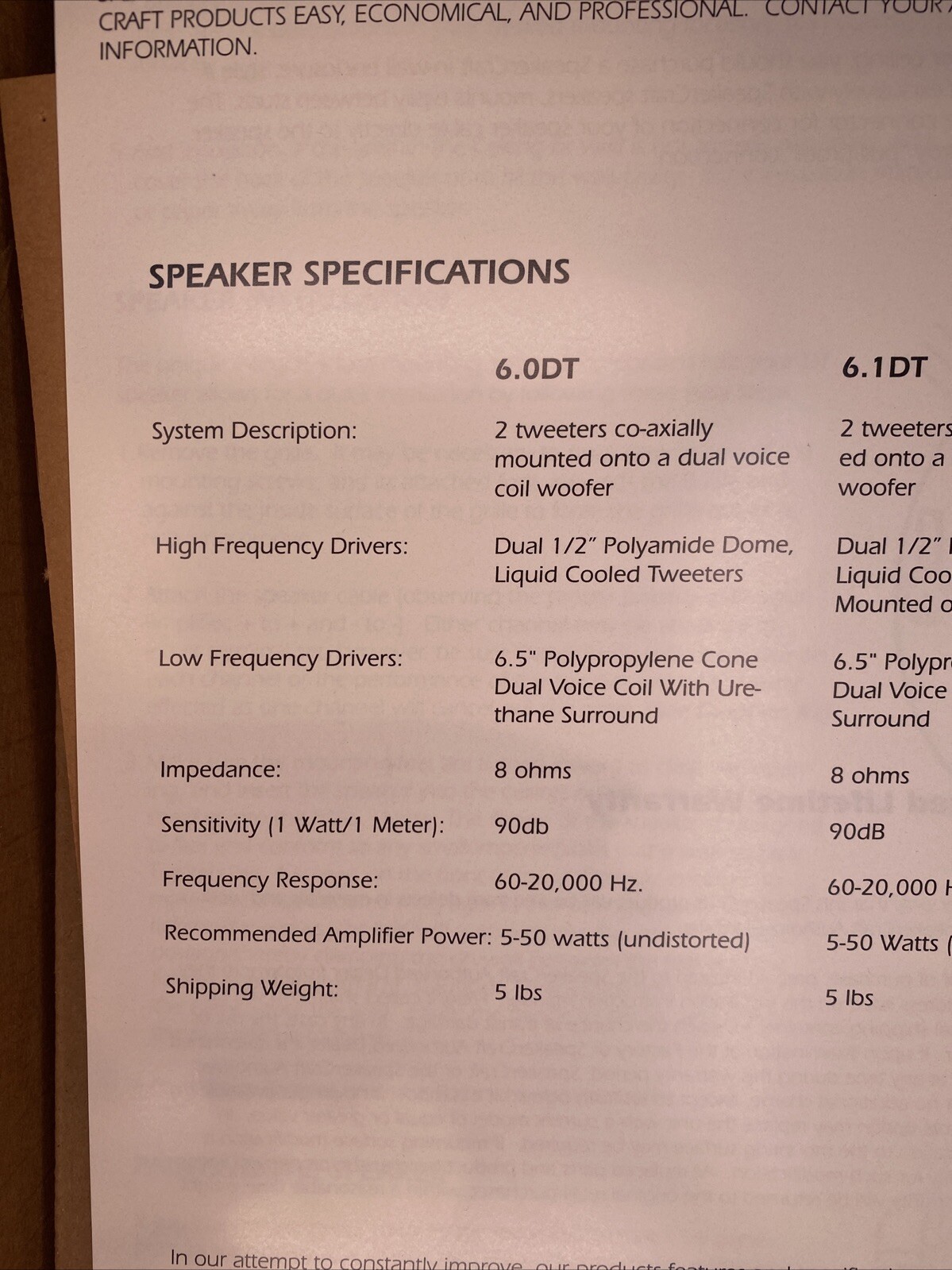 SpeakerCraft 6.0 DT Custom Round Series Speaker