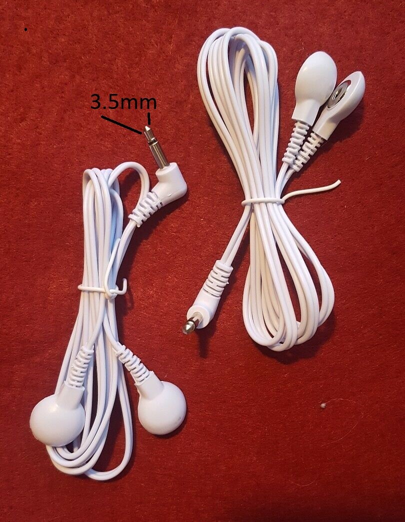 2 PCS 3.5mm TENS Electrode Lead Wire Cables for Digital Massager 3.5mm Snap