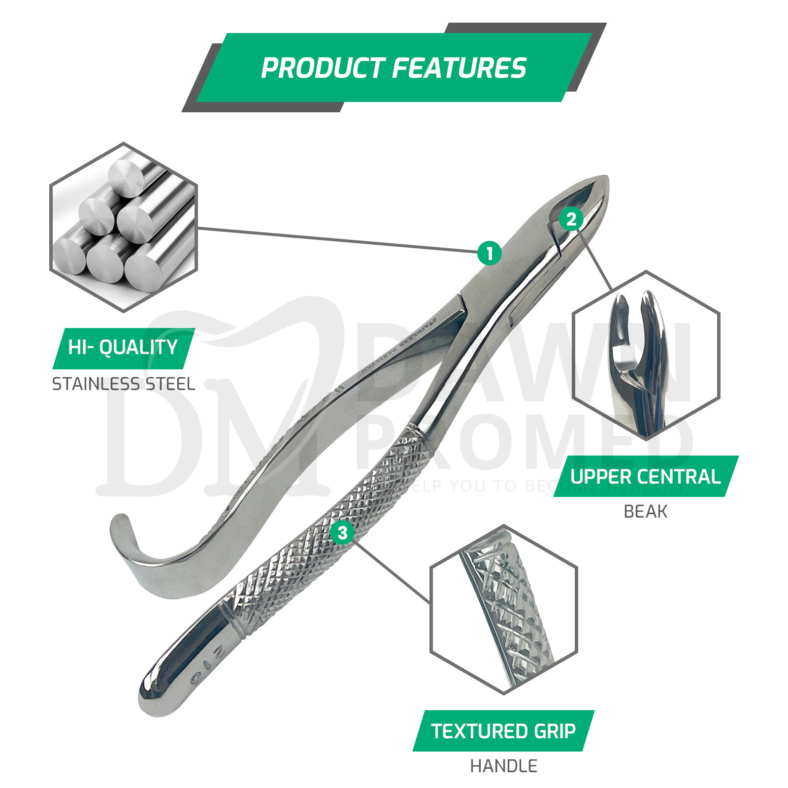 Dental Extracting Forceps #213 Upper Central, Canines American Pattern German Gr