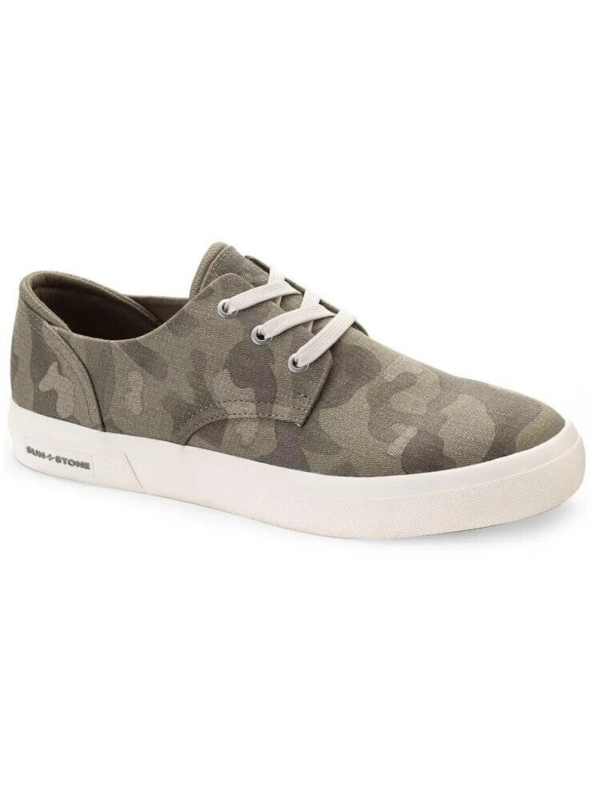 SUN STONE Mens Green Metal Eyelits Kiva Round Toe Lace-Up Sneakers Shoes 7.5 M