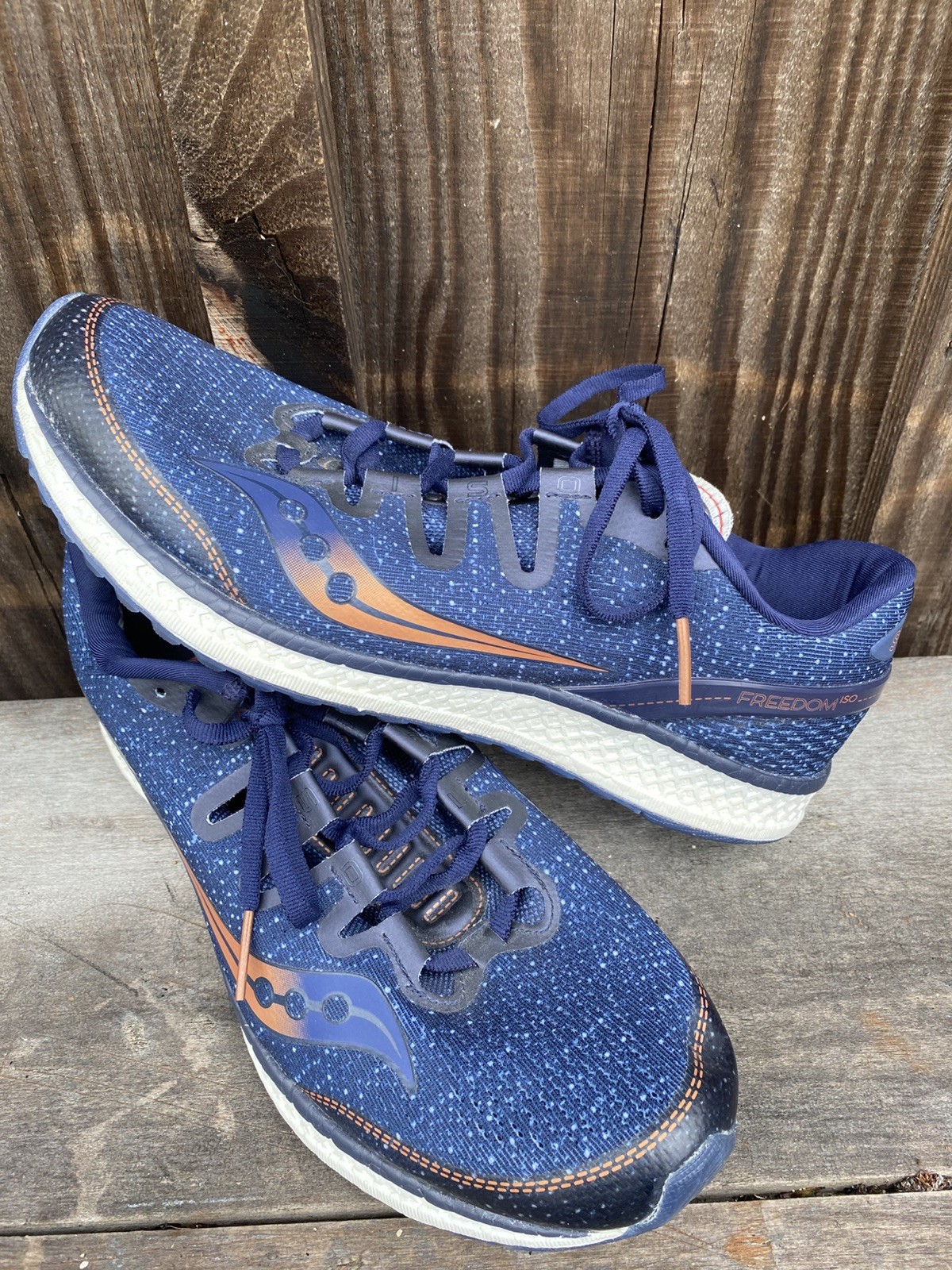 Saucony Freedom ISO Everun Mens Shoe USA 10 EUR 44 Good Condition Navy