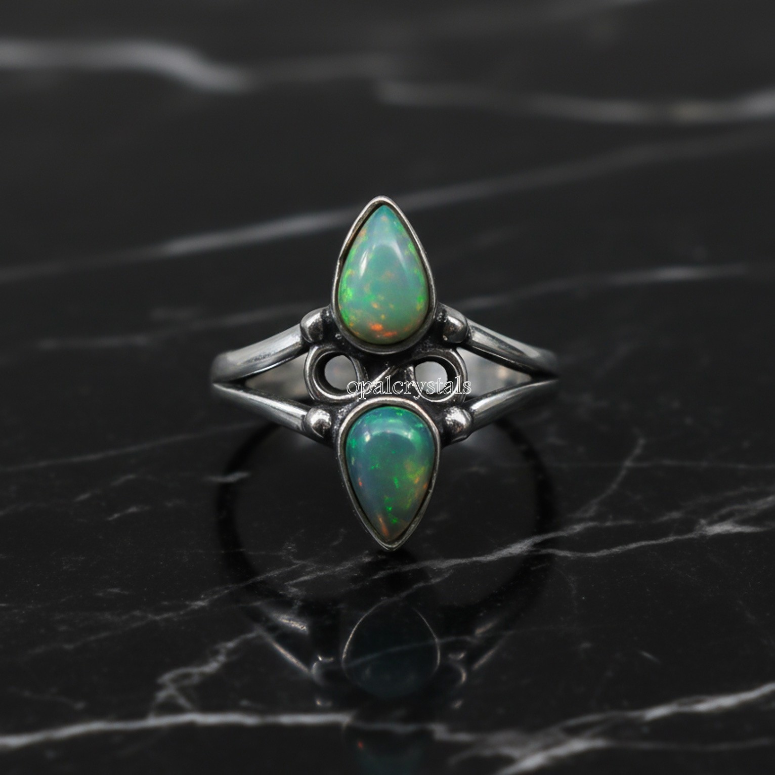 Ethiopian Opal Gemstone 925 Sterling Silver Ring Handmade Jewelry Ring For Gift