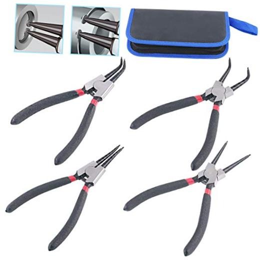 Glarks 4 Piece 7-Inch Internal/External Snap Ring Pliers Set