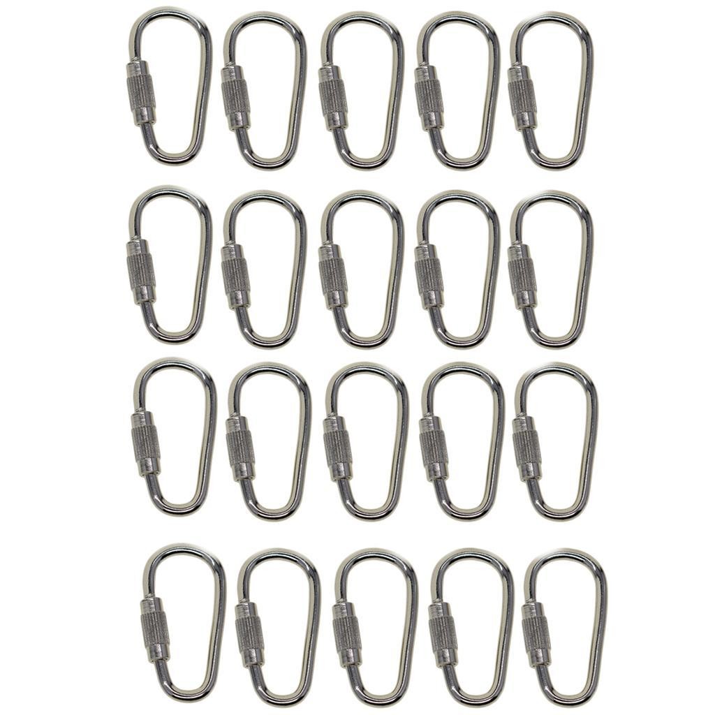 10pcs Steel Screw Lock Carabiner Hook Keychain Camping