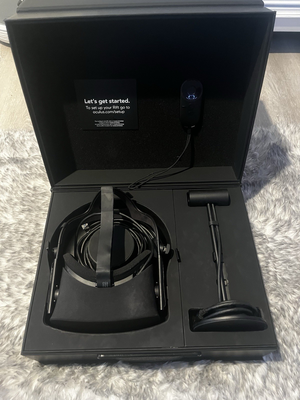 Oculus Rift CV1 VR Headset System, Controller Box, and Extra sensor bundle (3)