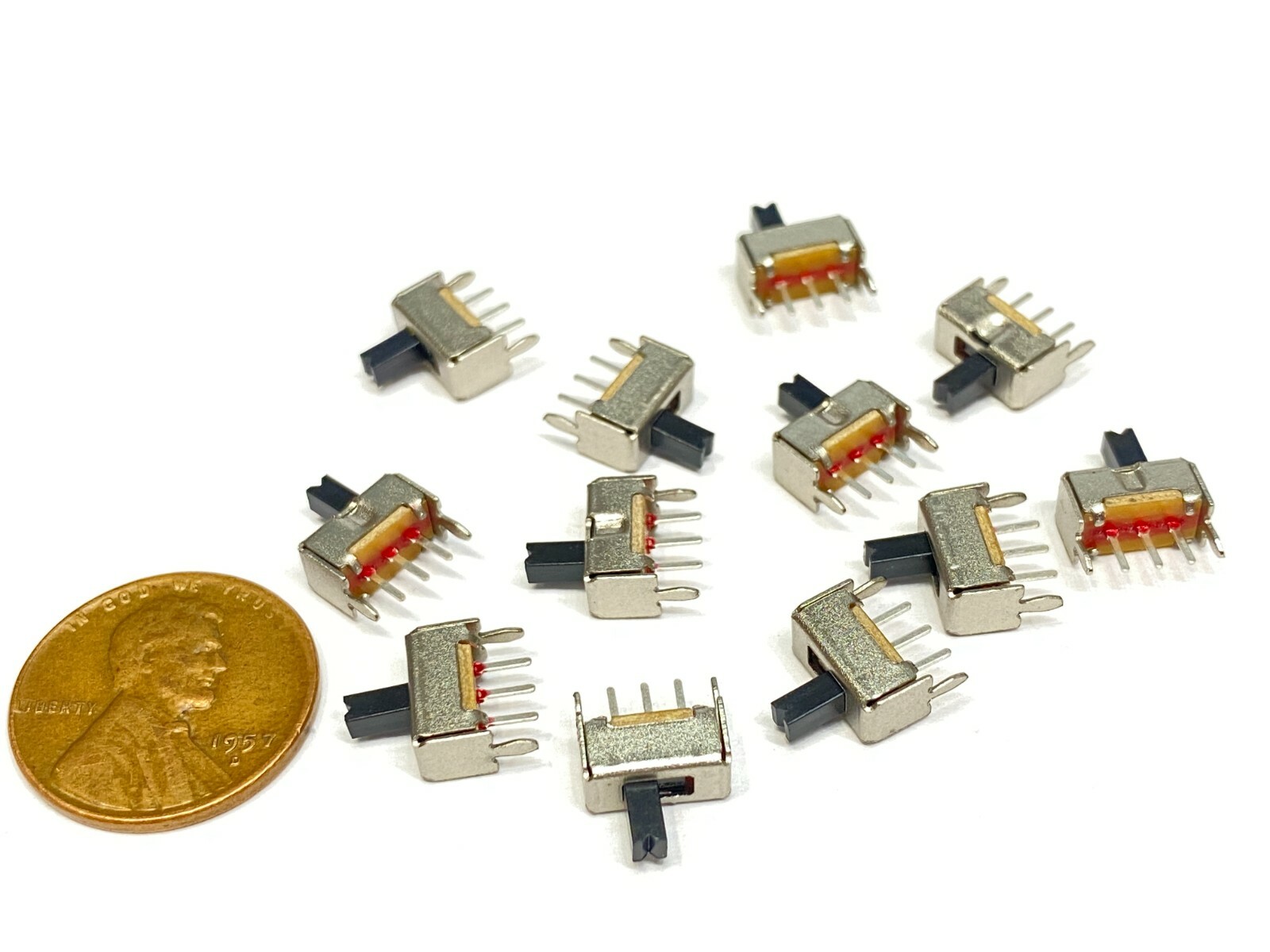 12 pieces SS12D07 3pin Mini micro small tiny Slide Switch PCB on off 1P2T