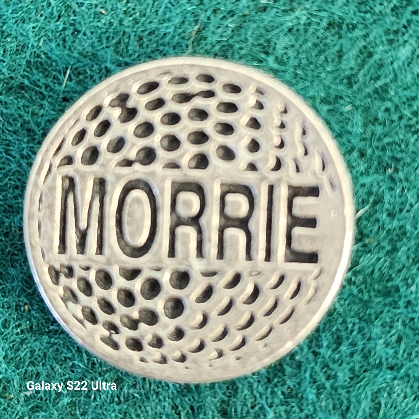 Personalized Metal Golf Ball Marker for Morrie