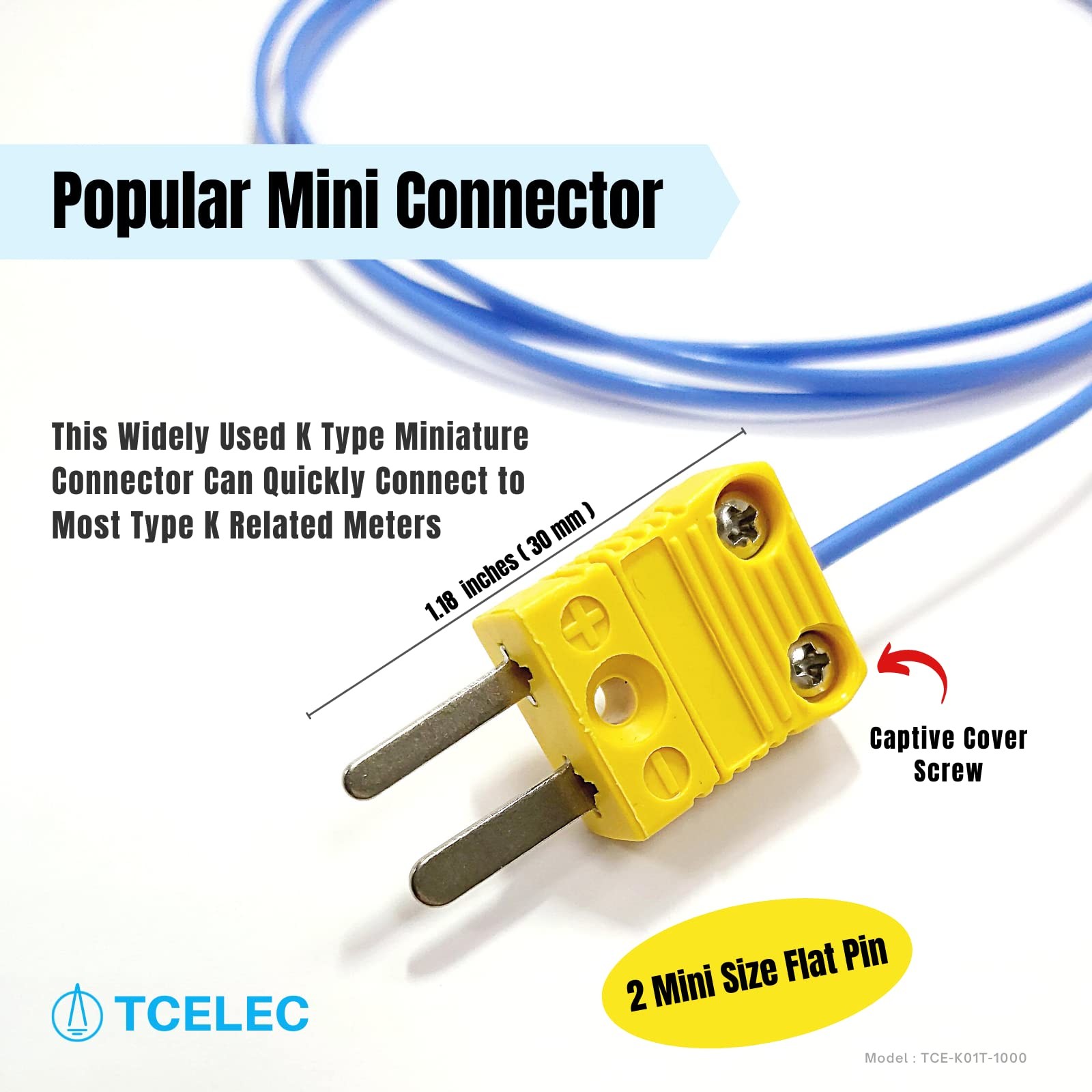 TCEK01T1000 K Type Bared Head Temperature Thermocouple Sensor 4 To 392F