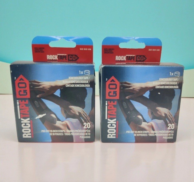 RockTape Go 20 Pre-Cut 10 Inch Strips Kinesiology Blue Gentle Adhesive  Lot Of 2