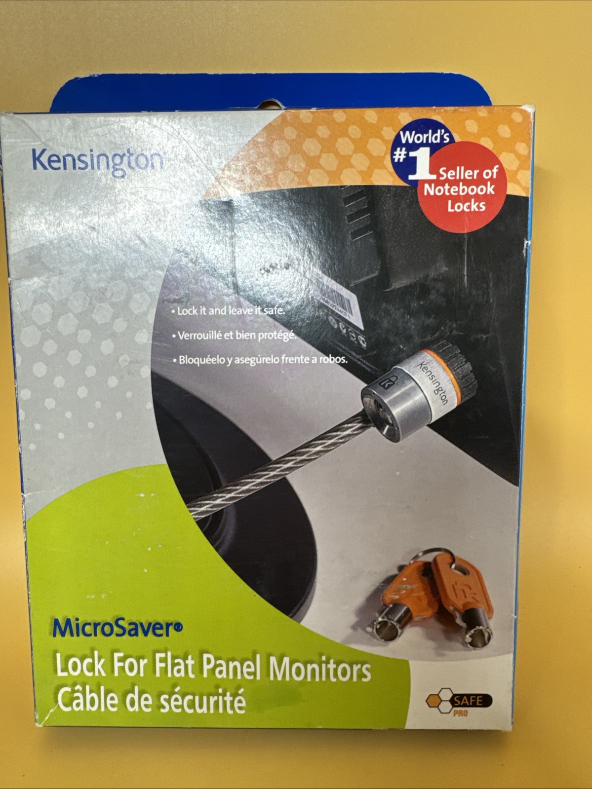 Kensington Microsaver Lock for Flat Panel Monitors (K64529US) 6 ft. Steel Cable