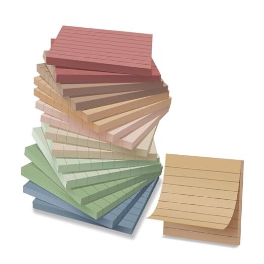 (16 Pack) Lined Sticky Notes 3x3 in Post Ruled Stickies Super Sticking Power