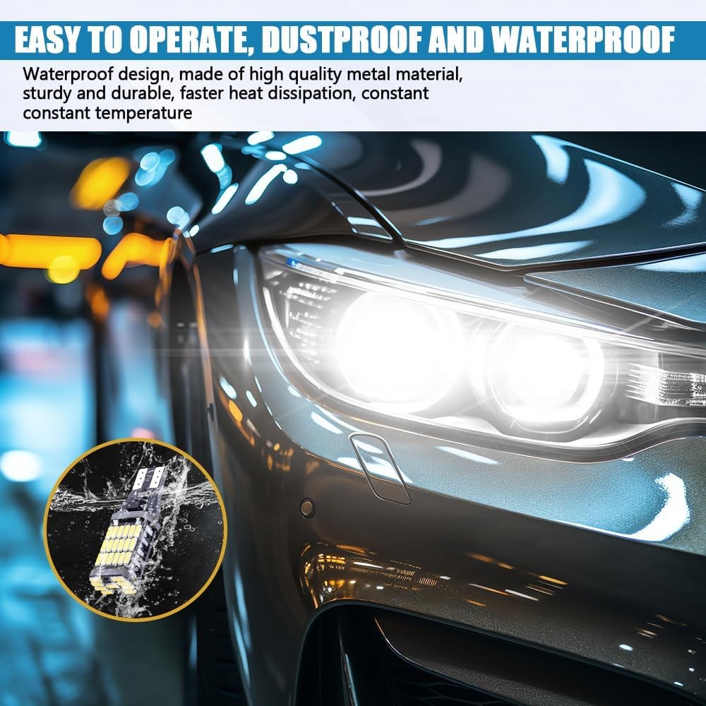 4PCS LED Reverse Lights, 6500K Super Brightness 45SMD-4014 Chipsets for White