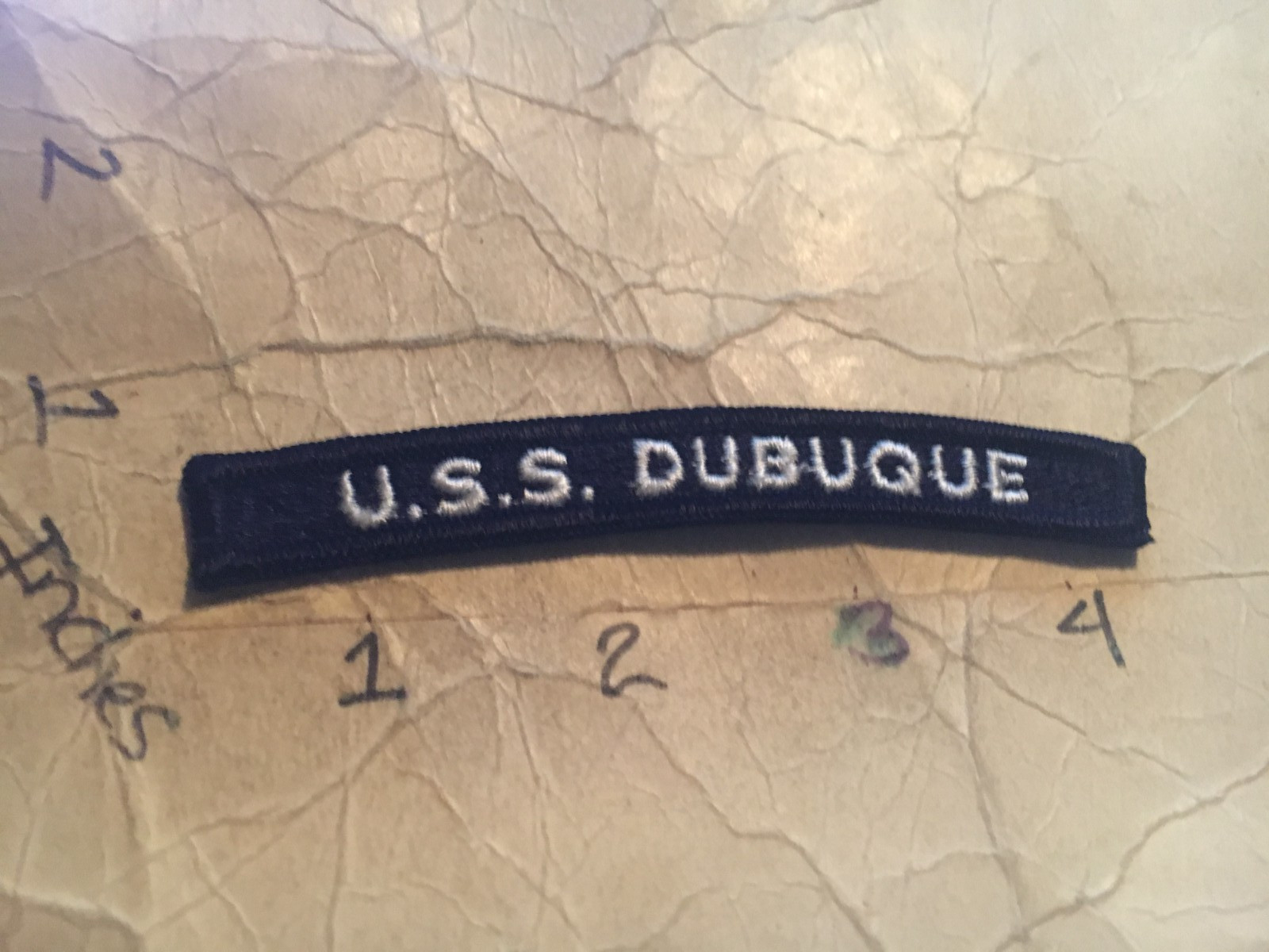 US NAVY SHOULDER STRIP TAB rocker Patch 10/12/25 USS Dubuque