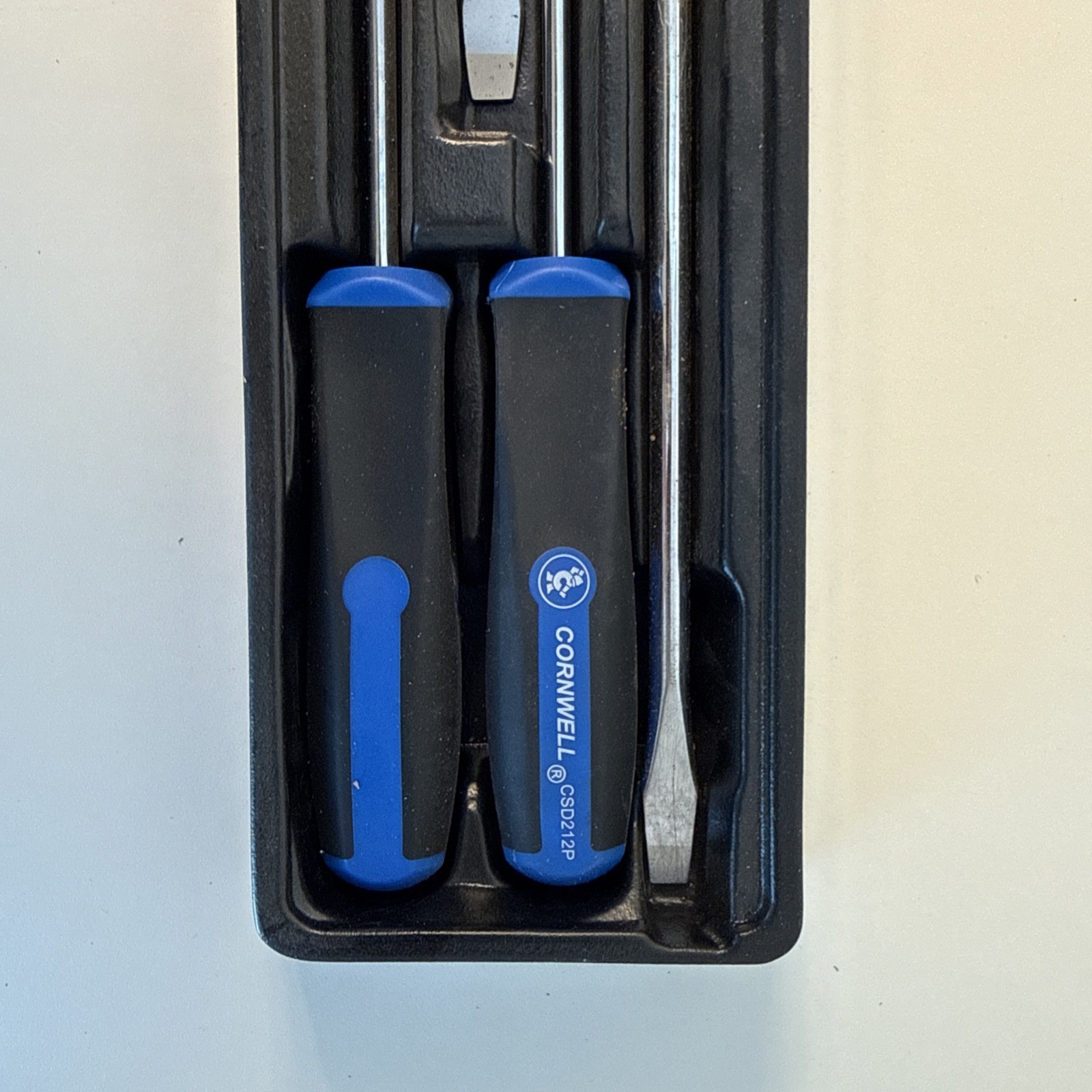 Cornwell Long Cabinet Screwdriver Set 4pc Blue Square Handle CSD4LSG NOS