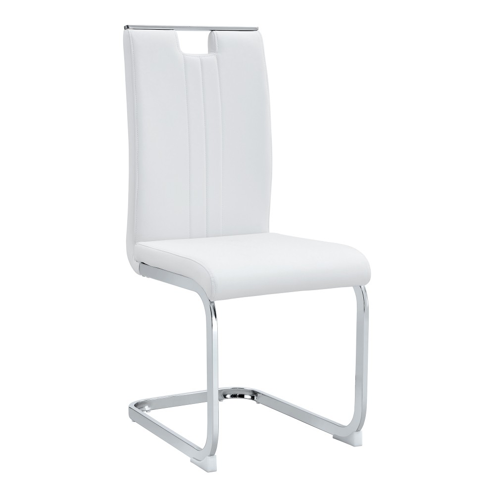 Set of 2 Modern White PU Bow-Shaped Office Chairs, Minimalist & Ergonomic