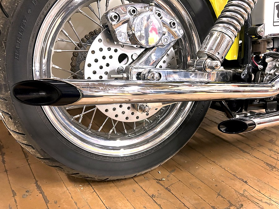 MCM Exhaust Drag Pipe Set with Black Tips for Harley-Davidson