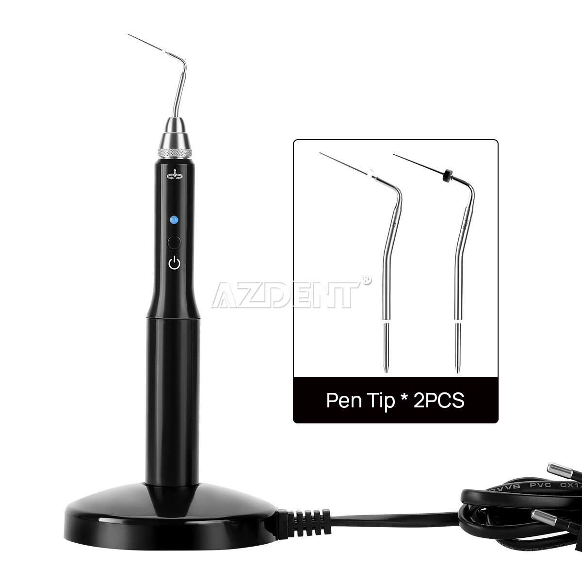 Dental Cordless Gutta Percha Obturation System Endo Heated Pen Handle/4pcs Tips