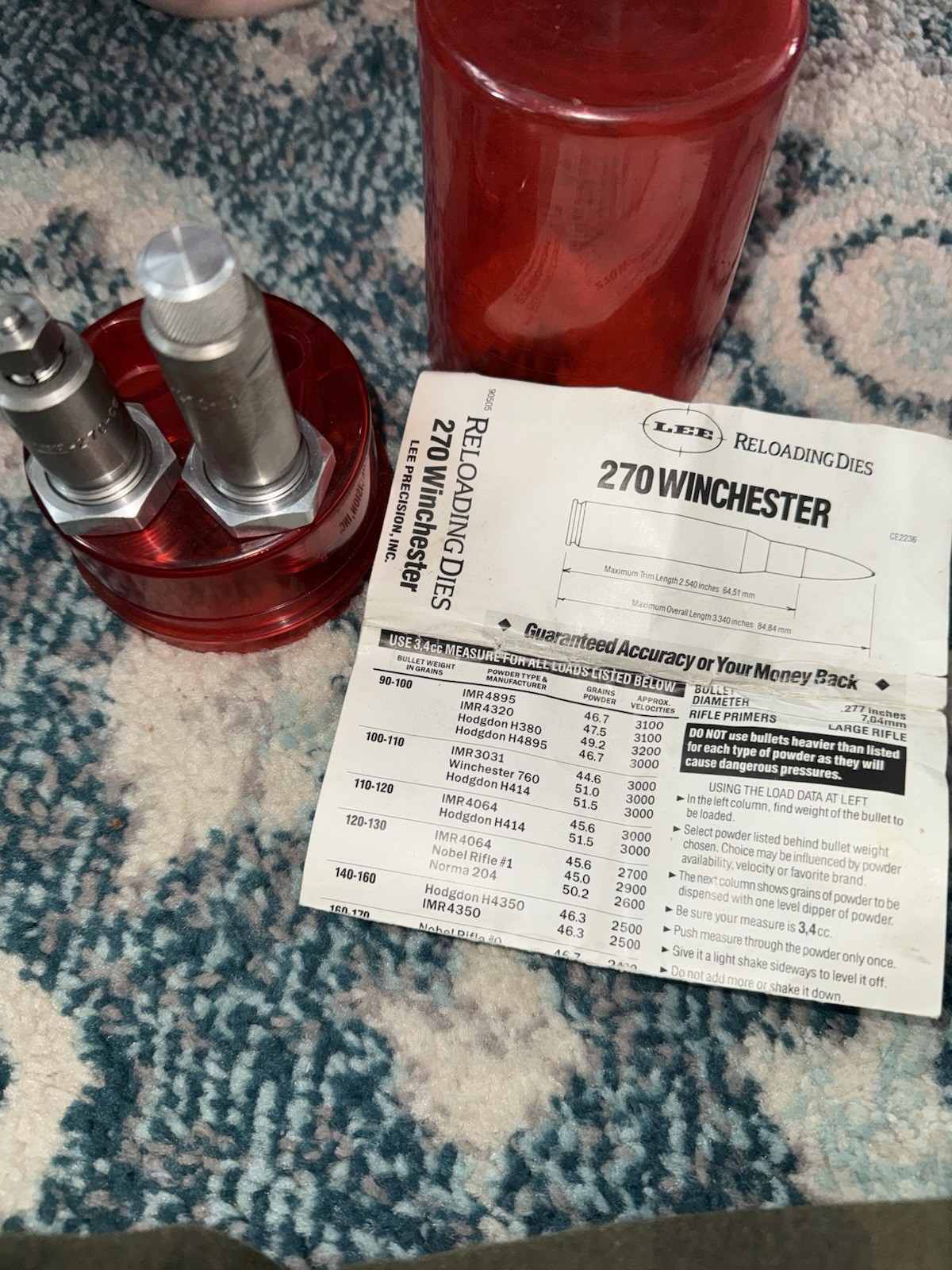 Lee 270 Winchester Reloading Die Set