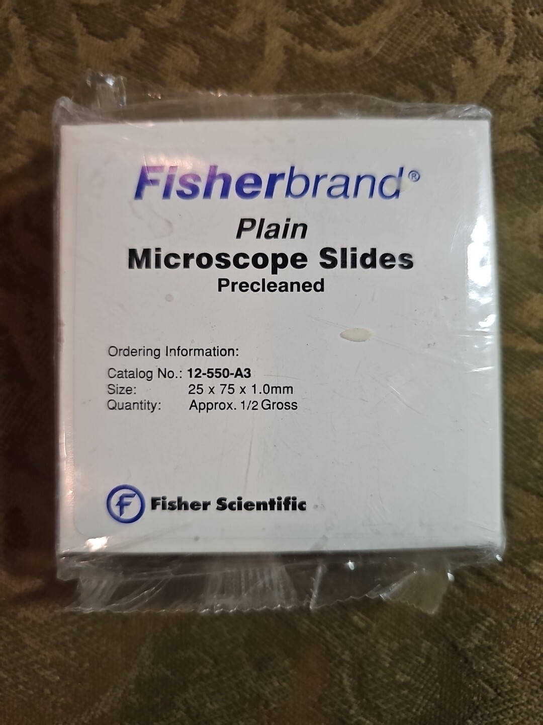 New Fisherbrand Plain Microscope Slides - Precleaned - #12-550-A3