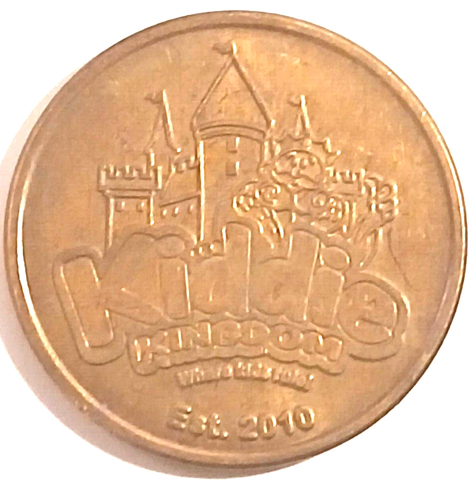 Kiddie Kingdom Arcade Token Est 2010 Where Kids Rule No Cash Value Brass .9375"