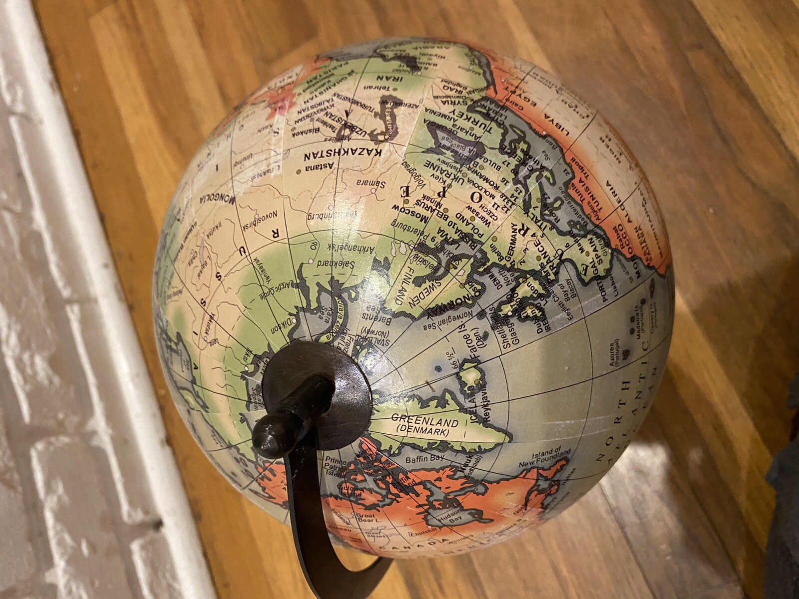 Vintage Small World Table Globe 15.5”
