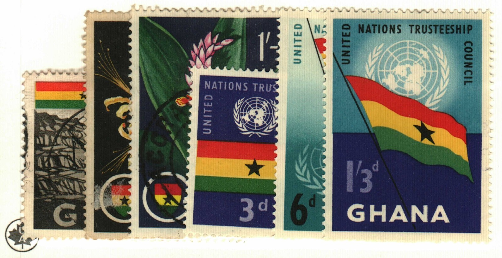 Ghana #54, 56-7 used, 67-9 MH