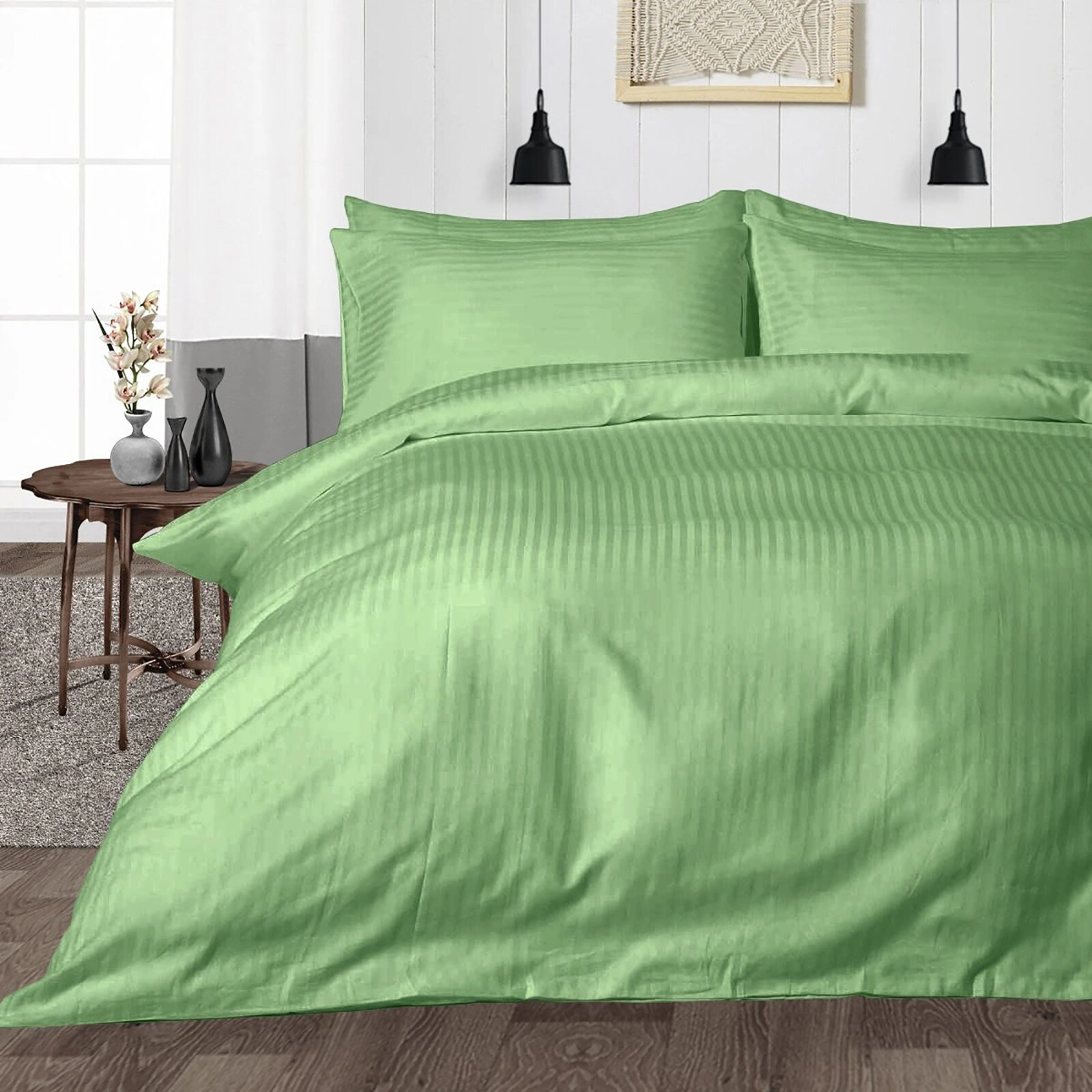 Bedding Collection 1000 TC OR 1200 TC 100% Cotton Moss Stripes All Item