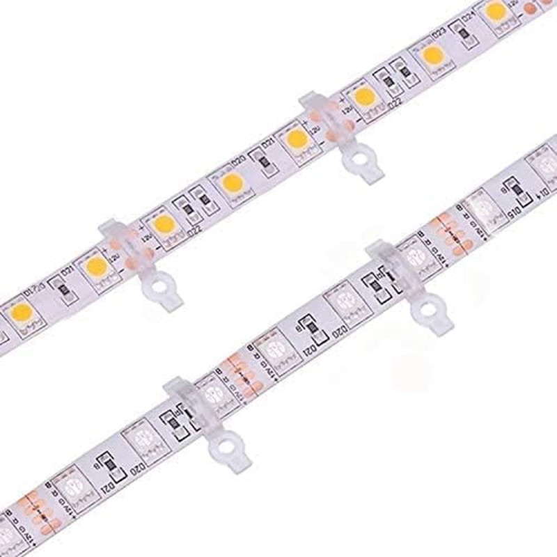 100 Pack Strip Light Mounting Bracket,Transparent Fixing Clips for 10Mm Wide IP6