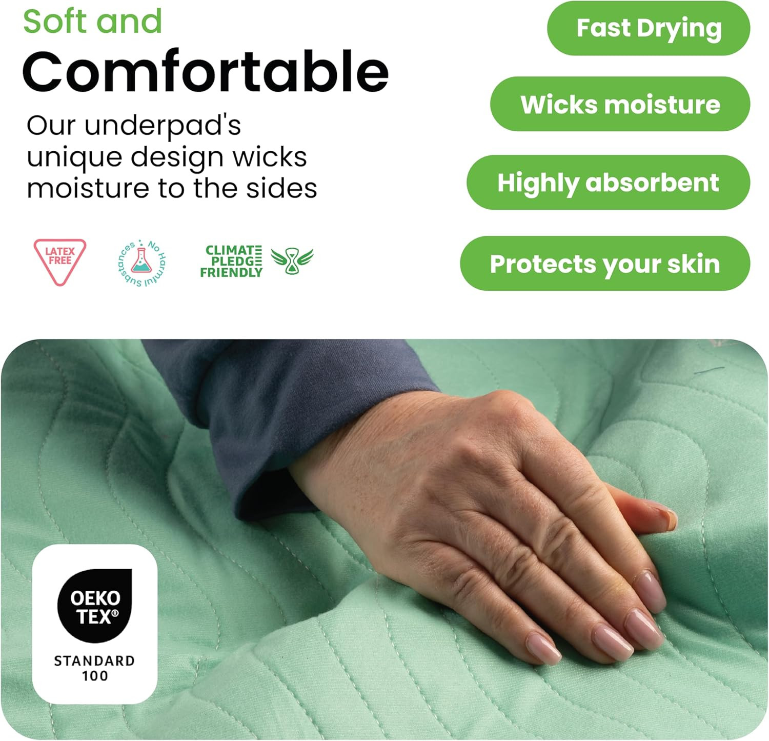 Reusable Washable Underpads 34x36 Inch Waterproof Bed Pads 4 Pack