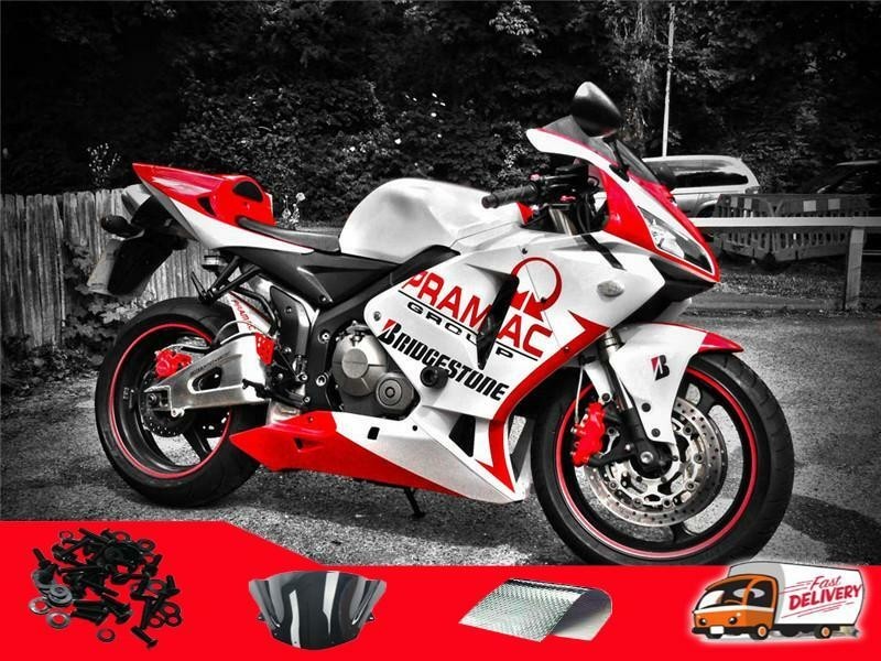 NTUB Fairing Fit for HONDA 2005-2006 CBR600RR Injection Red White ABS Plastic