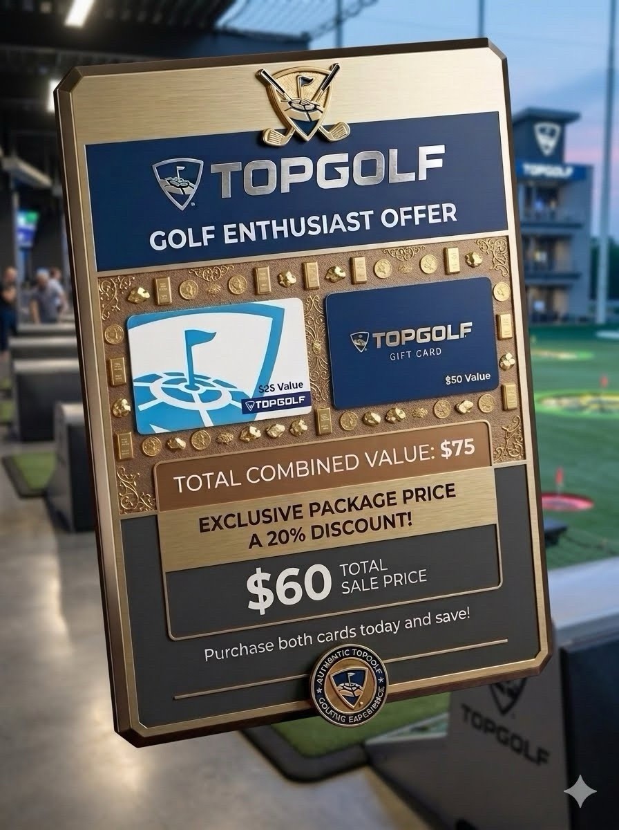 BRAND NEW TOP GOLF GIFT CARDS 20% OFF!