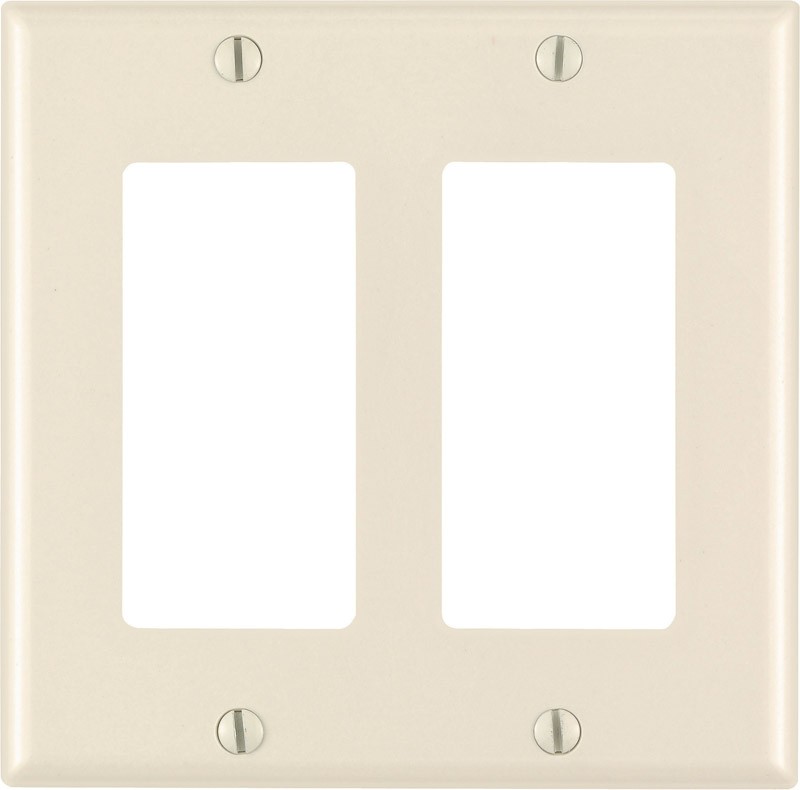 Leviton 80409-00T Almond 2-Gang GFCI/Rocker Wall Plate 4-1/2 H x 4-9/16 W in.
