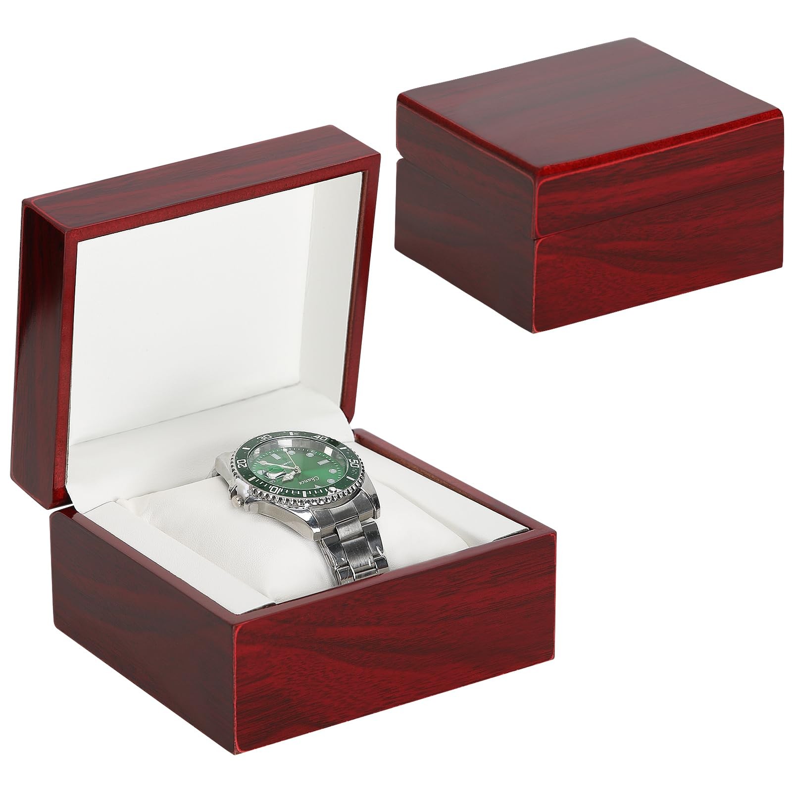 Wooden Single Watch Gift Box with Pillow, Wood Wristwatch Wrist Color B