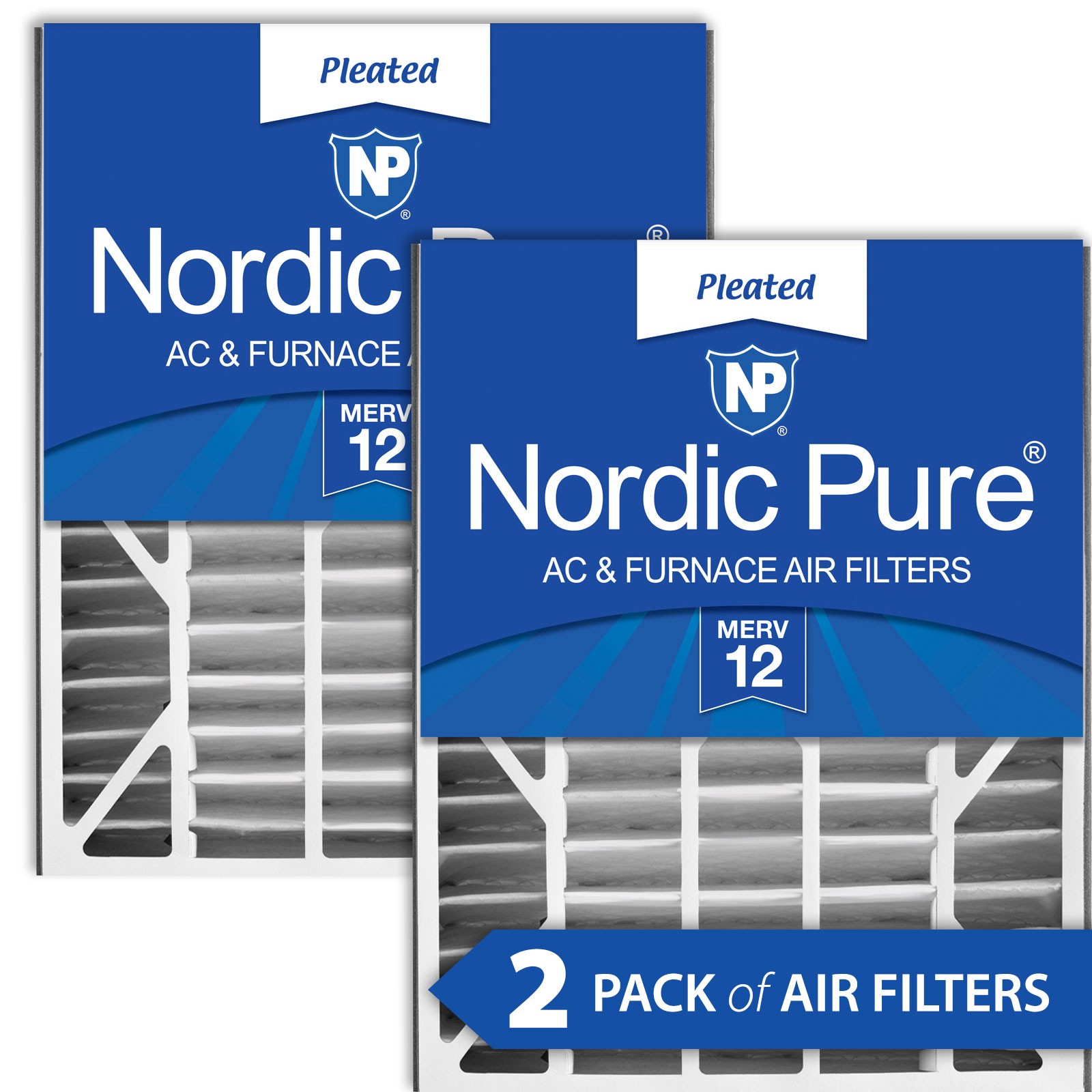 Air Bear 20x25x5 (4 7/8) Replacement 259112-102 MERV 12 Air Filters 2 Pack