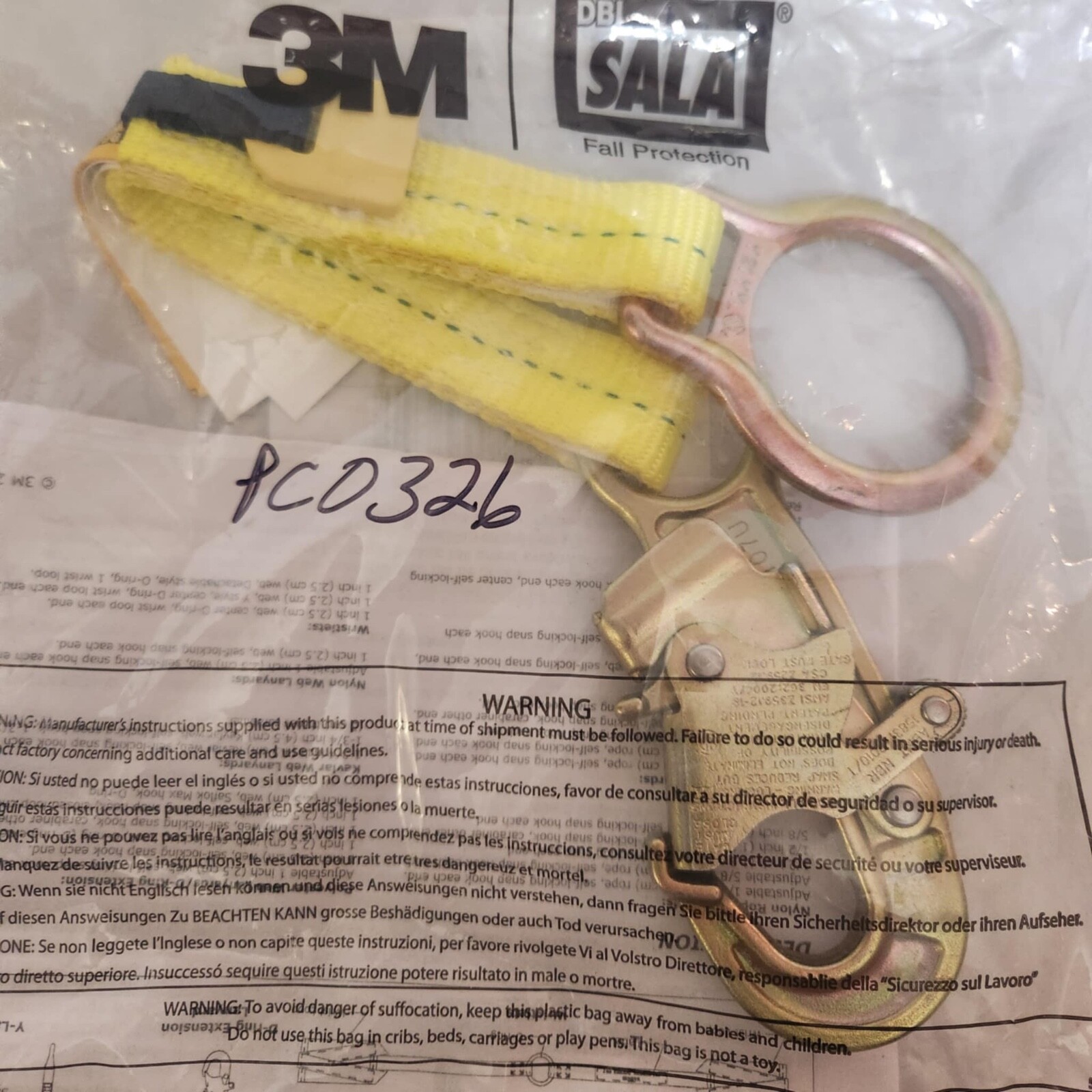 3M DBI SALA D-Ring Extension 1.5 Pt. 1231117C New