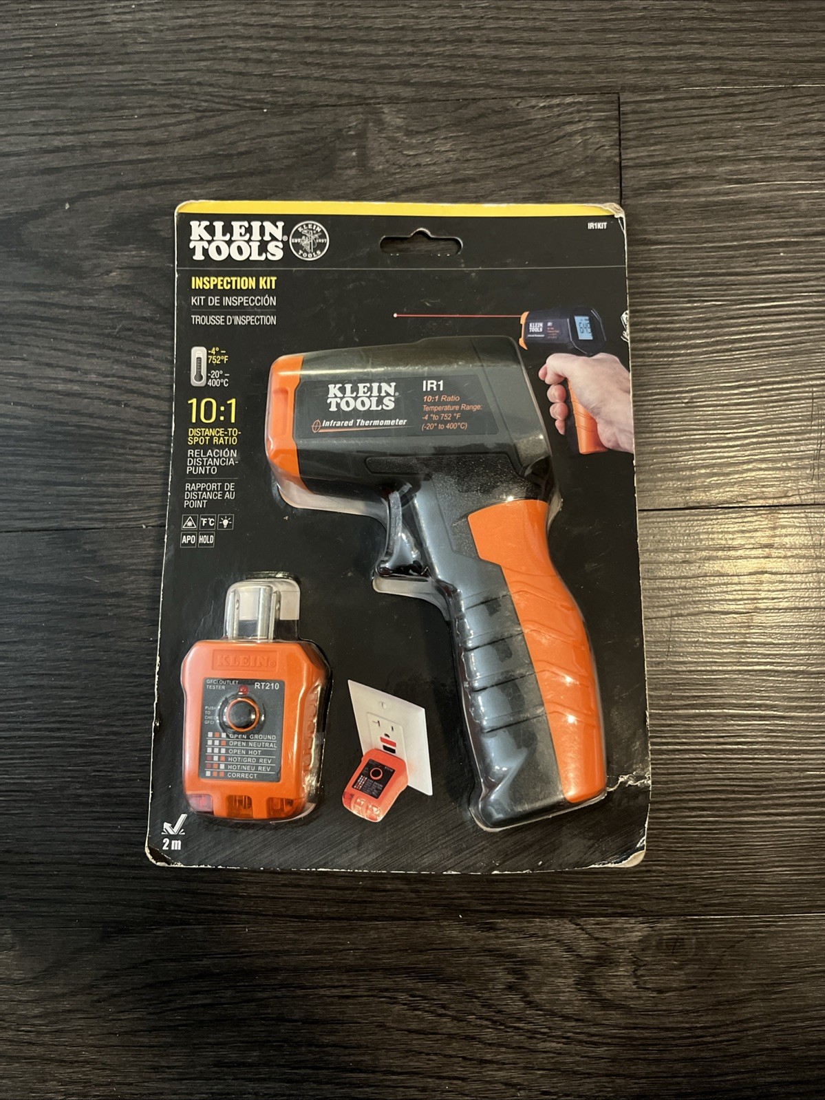 Klein Tools IR1KIT Inspection Kit IR1 Infrared Thermometer + RT210 Outlet Tester