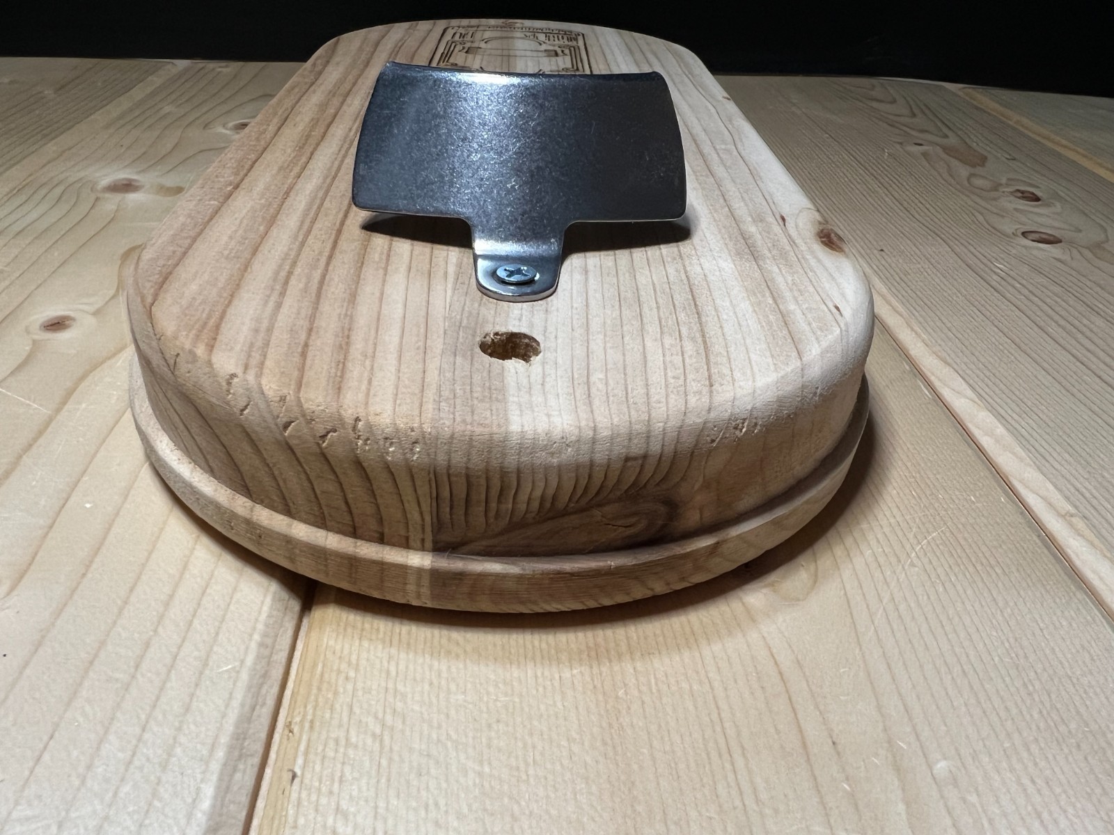 Cedar Wall Mounted Bottle Opener | Rustic Engraved Wood Bar Decor