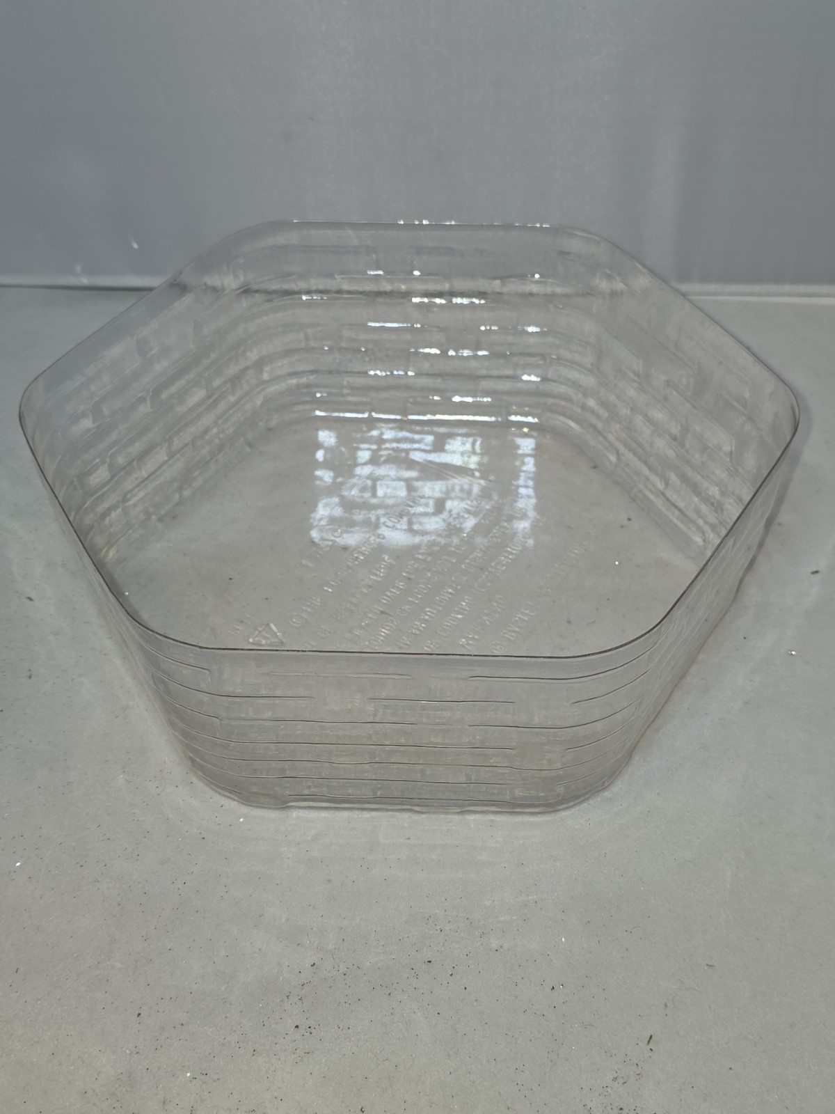 Generations Longaberger Hexagon Basket with Plastic Protector 4" height 9" Width
